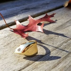 Brass crystal adjustable ring Bisjoux